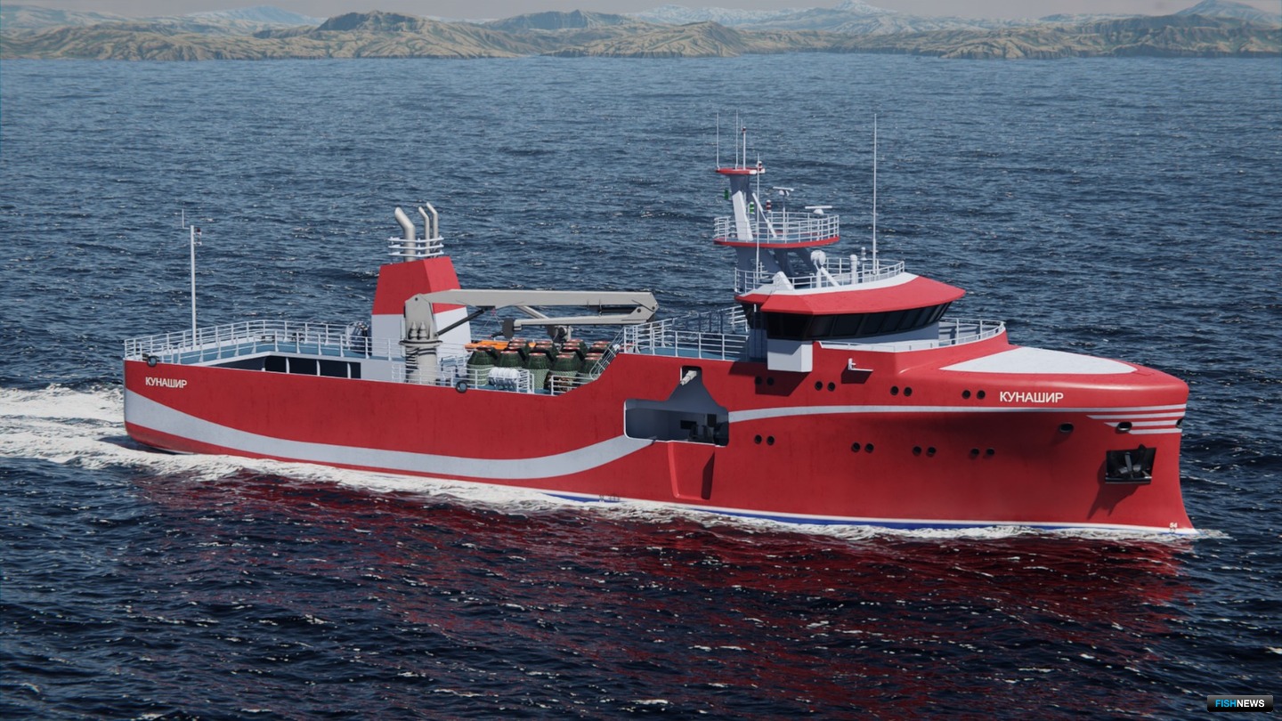 Среднее краболовное судно проекта СКС57 «Кунашир» с композитными RSW-танками
