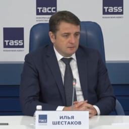 Руководитель Федерального агентства по рыболовству Илья ШЕСТАКОВ на пресс-конференции 25 февраля. Кадр видео