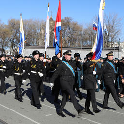По случаю проводов «Паллады» был организован торжественный митинг. Фото пресс-службы администрации Приморья