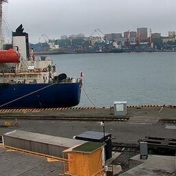 К причалу Владивостокского морского рыбного порта 6 июля пришвартовался транспортный рефрижератор «Фрио Наварин» со свежеморожеными уловами горбуши. Фото пресс-службы компании