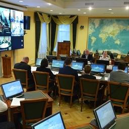 В видеоконференции приняли участие представители территориальных управлений ФАР, регионов, МВД России, Пограничной службы ФСБ России, Прокуратуры РФ. Фото пресс-службы Росрыболовства