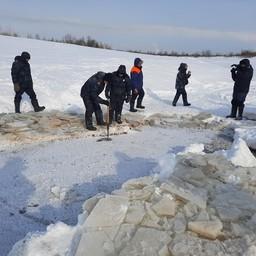 Ученые взяли пробы на месте пожара, чтобы установить размер ущерба водным биоресурсам. Фото пресс-службы Нижнеобского теруправления Росрыболовства
