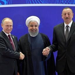 Президент России Владимир ПУТИН, президент Ирана Хасан РУХАНИ и президент Азербайджана Ильхам АЛИЕВ провели встречу в Тегеране. Фото пресс-службы президента РФ