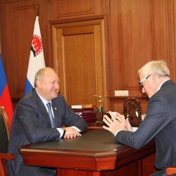 Губернатор Камчатского края Владимир ИЛЮХИН и президент РСПП Александр ШОХИН. Фото пресс-службы правительства Камчатского края.