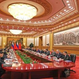 Переговоры в ходе визита Владимира Путина в Китай. Фото пресс-службы президента РФ