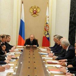 Заседание Совета безопасности по вопросу реализации государственной политики в Арктике. Фото пресс-службы Президента РФ.