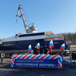 «Охотск» торжественно спустили на Восточной верфи во Владивостоке