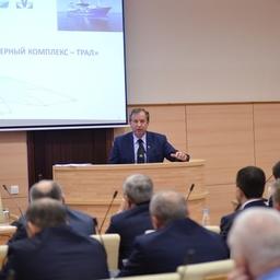 Ректор Калининградского государственного технического университета Владимир ВОЛКОГОН презентовал учебно-тренажерный комплекс «Трал». Фото пресс-службы Росрыболовства