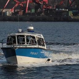 В порту Ванино спустили на воду полицейский катер. Фото пресс-службы Управления на транспорте МВД России по ДФО