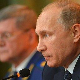 Глава государства Владимир ПУТИН выступил на расширенном заседании коллегии Генпрокуратуры РФ. Фото пресс-службы президента России