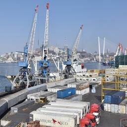 Отгрузка рыбы в порту Владивостока