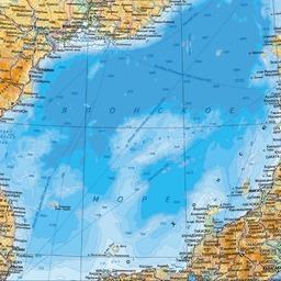 Японское море. Фрагмент карты из «Национального атласа России», правообладатель - Роскартография