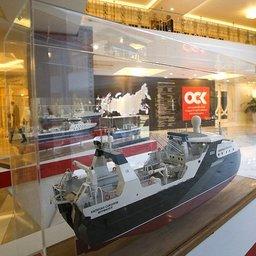 Выставка экспонатов Объединенной судостроительной корпорации в Совете Федерации. Фото пресс-службы СФ