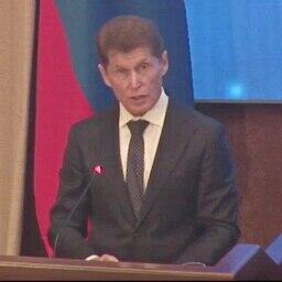 Губернатор Приморья Олег КОЖЕМЯКО рассказал о развитии рыбной отрасли в регионе. Скриншот видеотрансляции