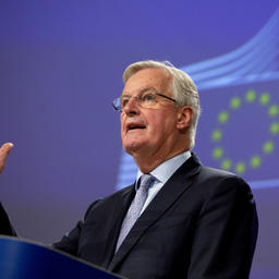 Главный переговорщик ЕС по Brexit Мишель БАРНЬЕ на пресс-конференции в Брюсселе. Фото Taiwan News