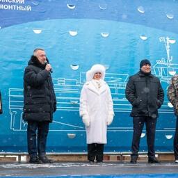Участники торжественной церемонии спуска. Фото пресс-службы ГК «Антей»