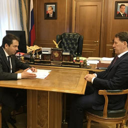 Врио губернатора Мурманской области Андрей ЧИБИС на встрече с зампредом правительства Алексеем ГОРДЕЕВЫМ. Фото пресс-службы кабмина