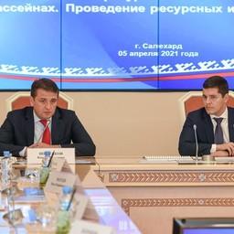 Руководитель Росрыболовства Илья ШЕСТАКОВ и губернатор Ямало-Ненецкого автономного округа Дмитрий АРТЮХОВ на совещании в Салехарде. Фото пресс-службы правительства ЯНАО