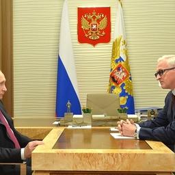 Глава государства Владимир ПУТИН провел встречу с руководителем РСПП Александром ШОХИНЫМ. Фото пресс-службы президента РФ
