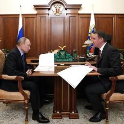 Президент Владимир ПУТИН провел рабочую встречу с министром сельского хозяйства Дмитрием ПАТРУШЕВЫМ. Фото пресс-службы главы государства