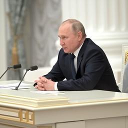 Президент Владимир ПУТИН на встрече с представителями российских деловых кругов. Фото пресс-службы главы государства