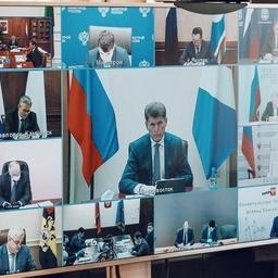 Видеозаседание президиума Правительственной комиссии по вопросам социально-экономического развития Дальнего Востока. Фото пресс-службы правительства РФ