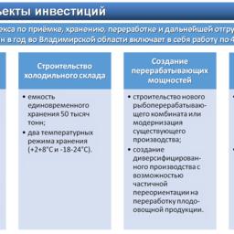 Основные объекты инвестиций