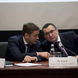 Руководитель Федерального агентства по рыболовству Илья ШЕСТАКОВ и министр сельского хозяйства РФ Николай ФЕДОРОВ