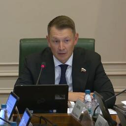Председатель Комитета Совфеда по аграрно-продовольственной политике и природопользованию Александр ДВОЙНЫХ. Кадр трансляции