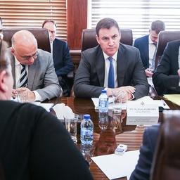 Глава Минсельхоза Дмитрий ПАТРУШЕВ на заседании Российско-Иорданской межправительственной комиссии по развитию торгово-экономического и научно-технического сотрудничества. Фото пресс-службы министерства