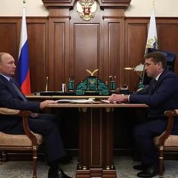 Президент Владимир ПУТИН на встрече с руководителем Росрыболовства Ильей ШЕСТАКОВЫМ. Фото пресс-службы главы государства