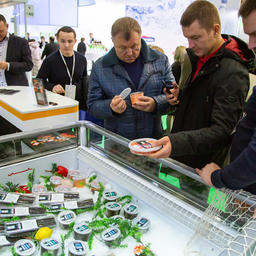 В павильоне № 1 на «Продэкспо» традиционно размещаются рыба и морепродукты