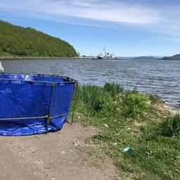 На Камчатке в бухте Крашенинникова береговую линию очищают от мазута. Фото пресс-службы МЧС России